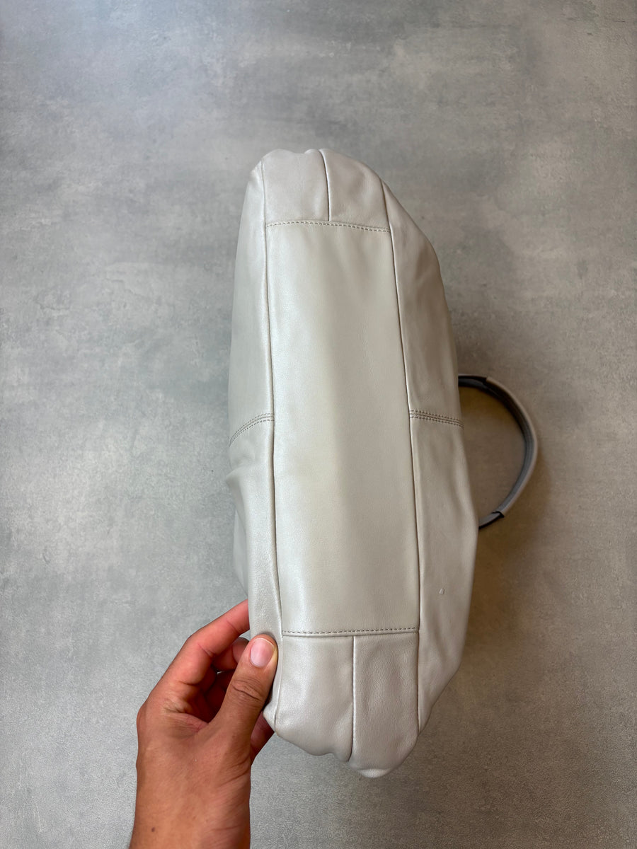 Coach Leather Shoulder Bag Light Grey