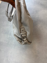 Coach Leather Shoulder Bag Light Grey