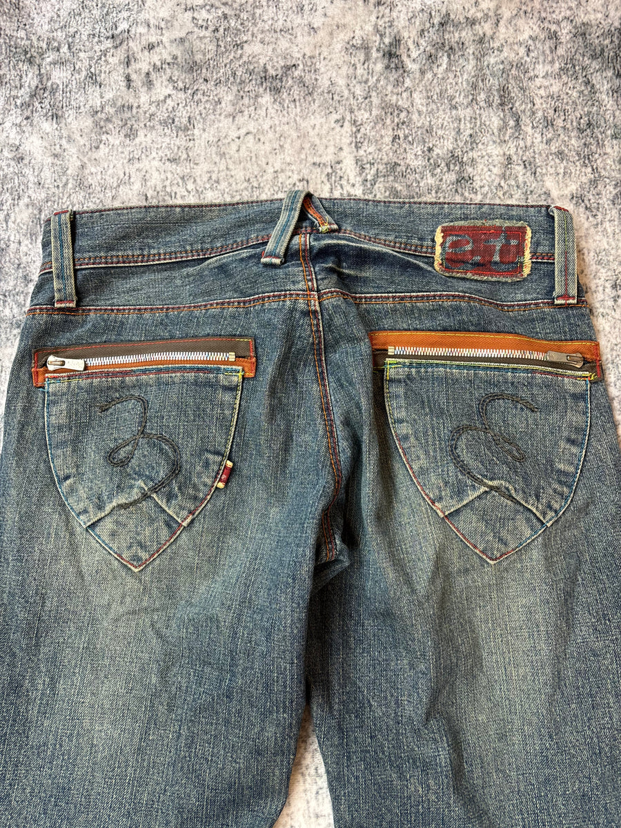 Japanese Blue Way Bootcut Herrrenjeans (M)