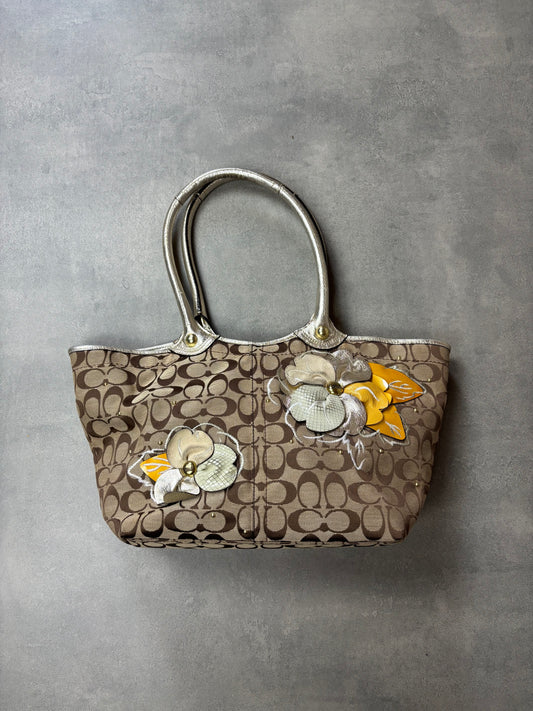Coach Signature Floral Tote Bag