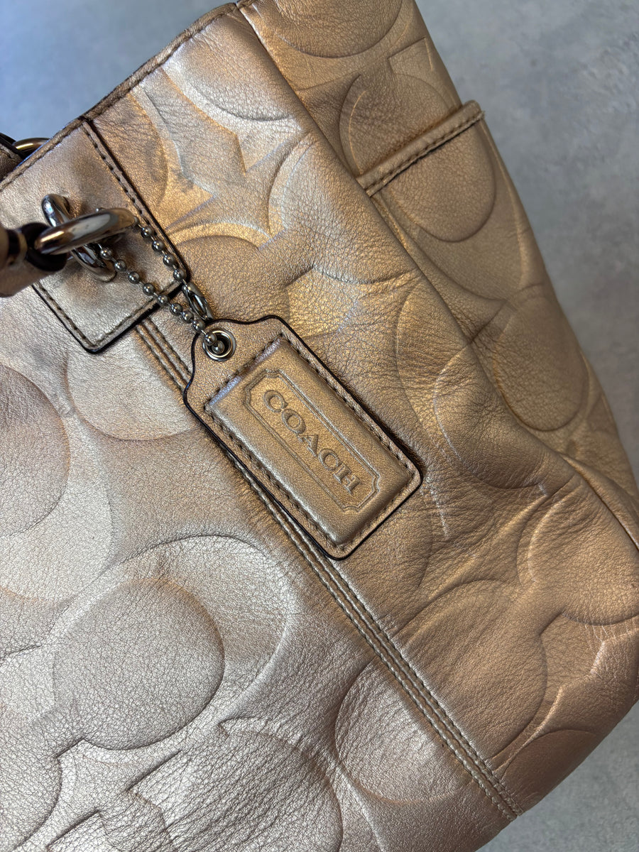 Coach Embossed Leather Tote Bag