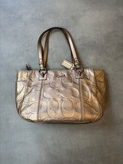 Coach Embossed Leather Tote Bag