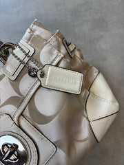 Coach Signature Canvas Shoulder Bag Beige