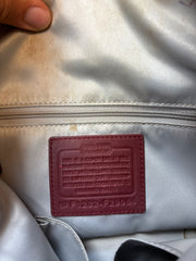 Coach Satin Shoulder Bag Burgundy