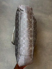 Coach Signature Canvas 2-Way Bag Silver