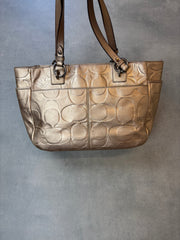 Coach Embossed Leather Tote Bag