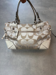 Coach Signature Canvas Shoulder Bag Beige