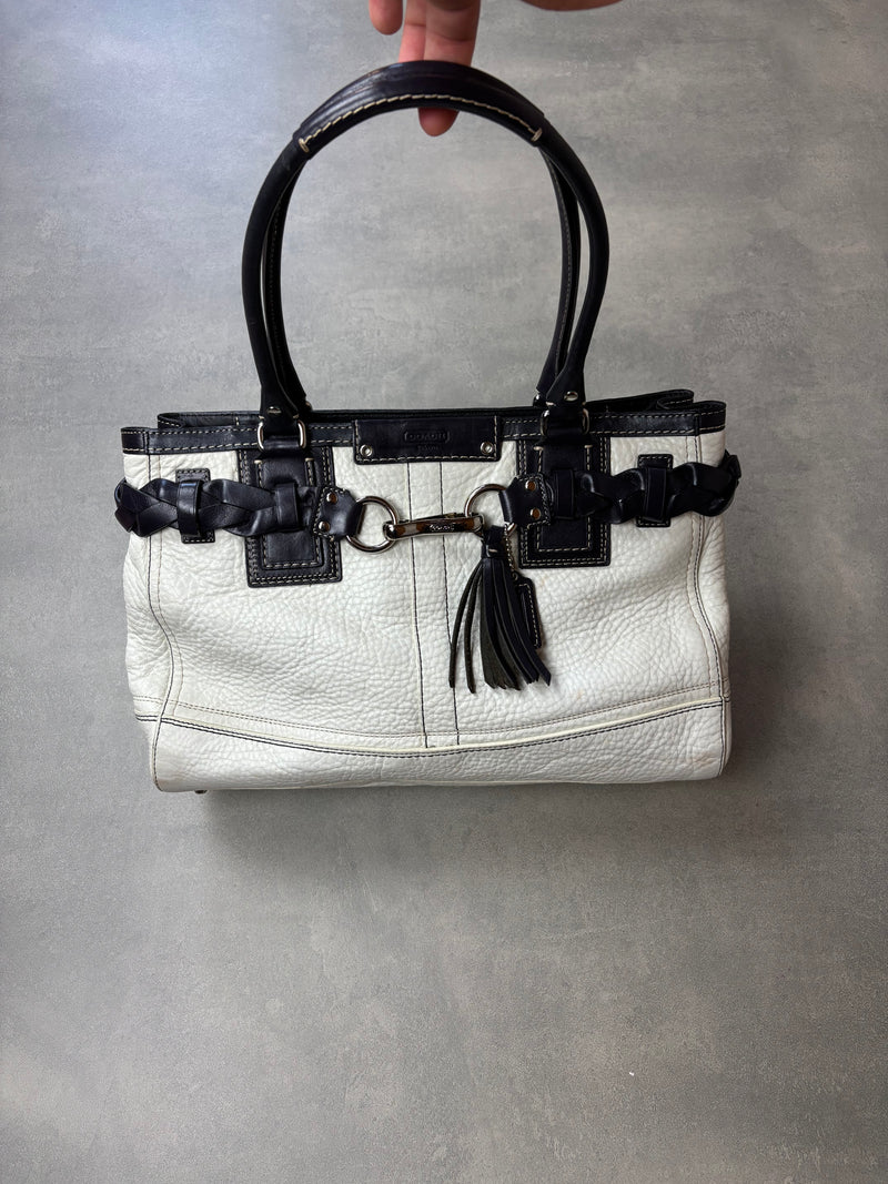 Coach Braided Leather Tote Bag