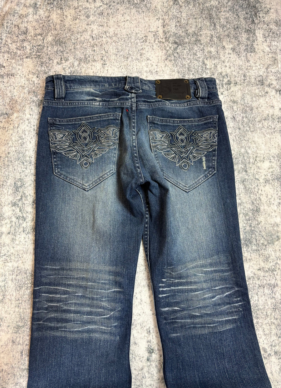 Japanese Semantic Design Bootcut Damenjeans (S)