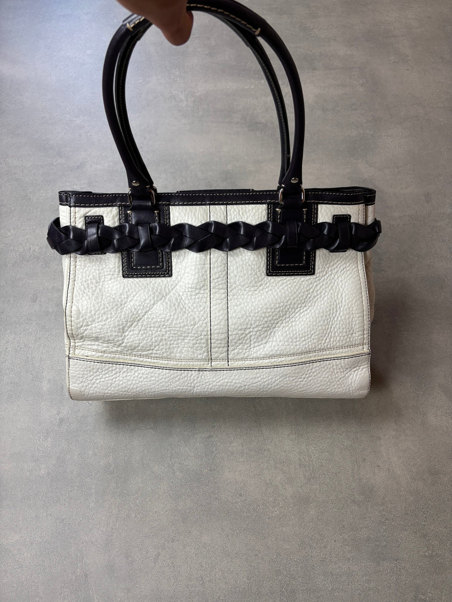 Coach Braided Leather Tote Bag