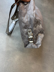 Coach Signature Canvas 2-Way Bag Silver