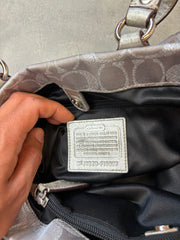 Coach Signature Canvas 2-Way Bag Silver