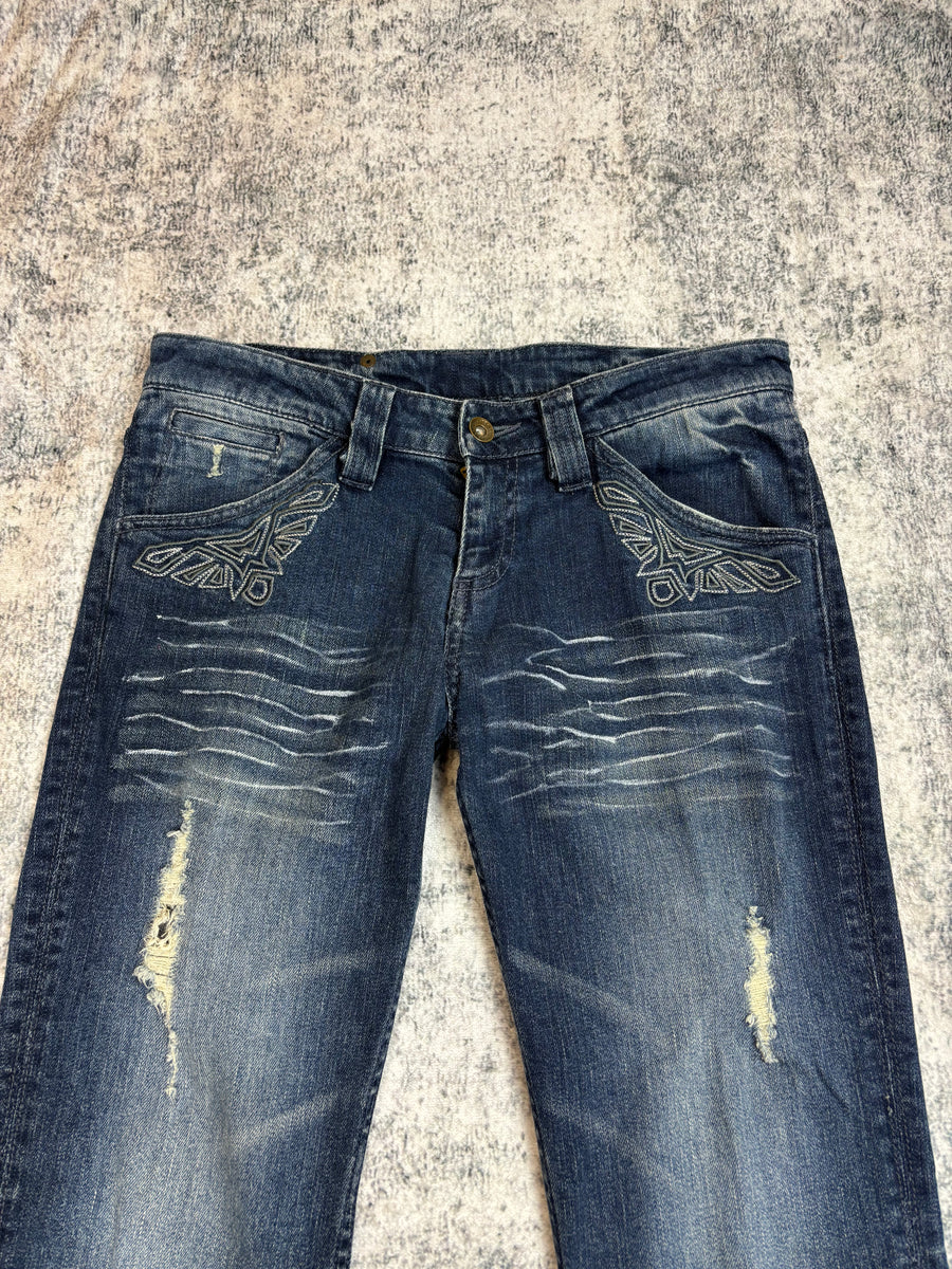 Japanese Semantic Design Bootcut Damenjeans (S)